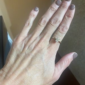 .095 Moissanite and Sterling silver ring
